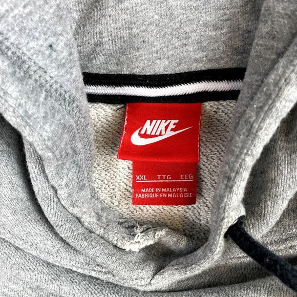 Nike Casual Sporty Grey Hoodie Pullover Huge Spellout XXL - Picture 3 of 10